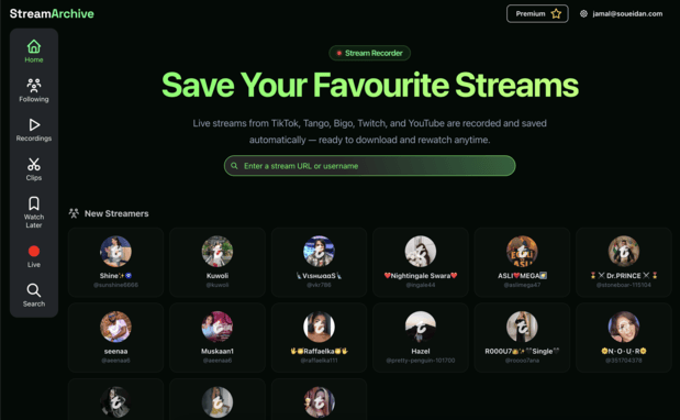 Platform dashboard preview